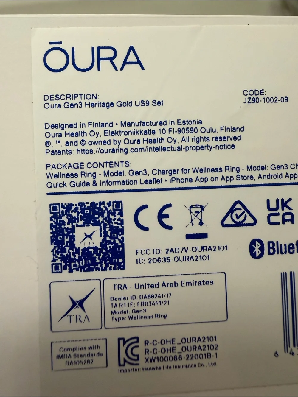 Gold Heritage Oura ring, size 9, Gen3